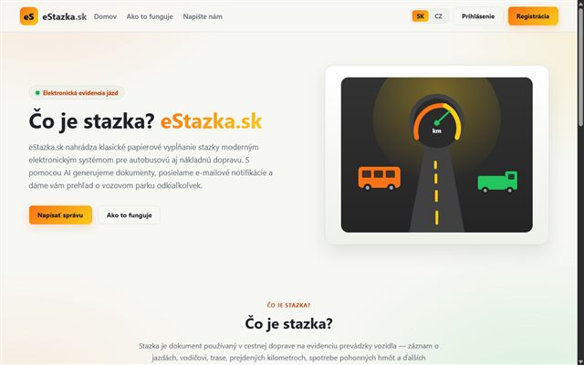 Náhľad stránky eStazka.sk