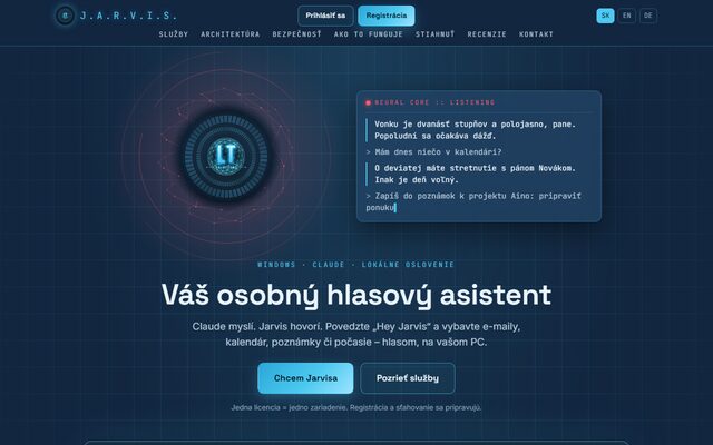 Screenshot of J.A.R.V.I.S. voice assistant