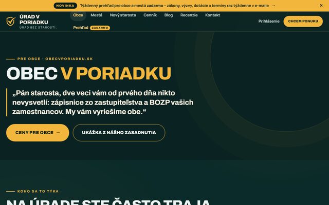 Screenshot of Obec v poriadku